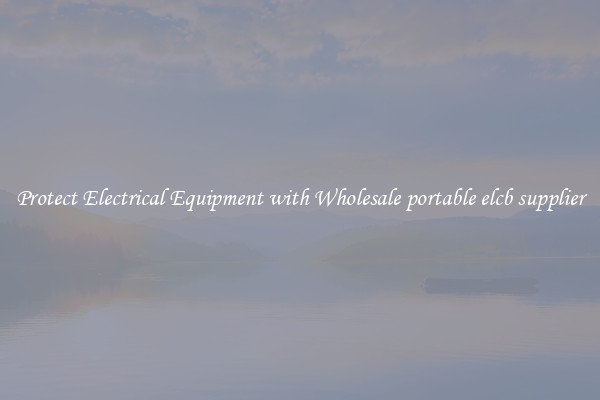 Protect Electrical Equipment with Wholesale portable elcb supplier