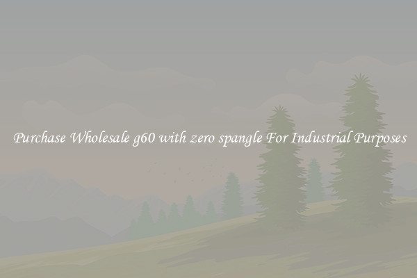 Purchase Wholesale g60 with zero spangle For Industrial Purposes