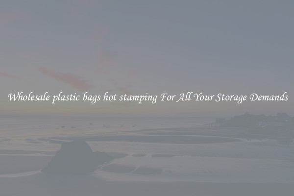 Wholesale plastic bags hot stamping For All Your Storage Demands