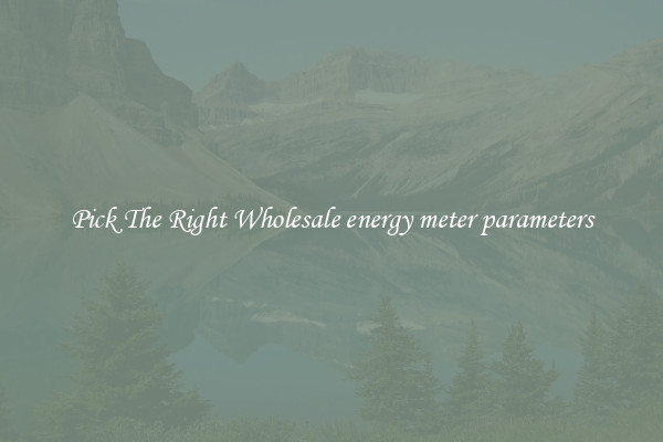 Pick The Right Wholesale energy meter parameters