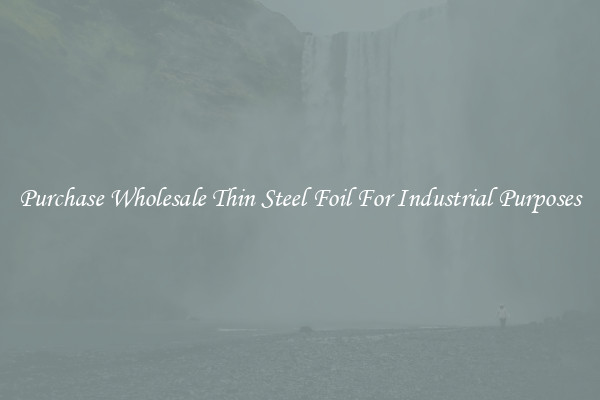 Purchase Wholesale Thin Steel Foil For Industrial Purposes