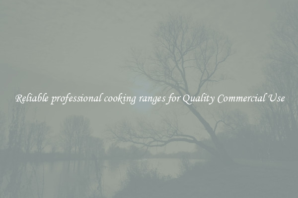 Reliable professional cooking ranges for Quality Commercial Use