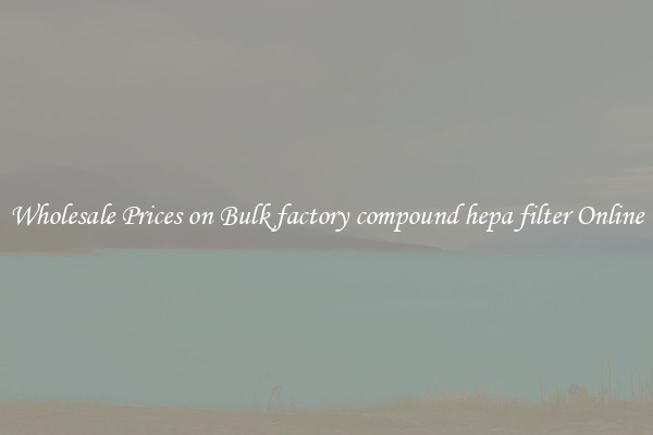 Wholesale Prices on Bulk factory compound hepa filter Online