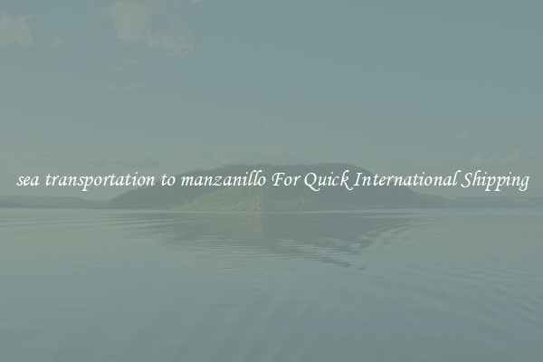 sea transportation to manzanillo For Quick International Shipping